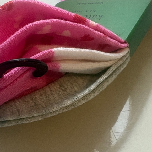 💕Kate Spade 3 Pairs Pink Socks with Heart Design Grey solid, White - Picture 7 of 14